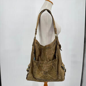 Hayden Harnett Olive Brown Leather Shoulder Bag with Matching Wallet